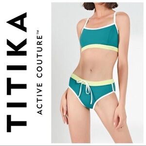 NWT Teal and Yellow Bikini bottom by Titika Active Couture🌴☀️⛱️
